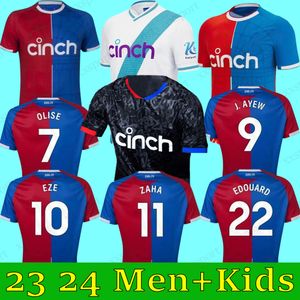 2023 2024 Jerseys de futebol de Crystal Olise 23 24 Zaha Eze J.ayew Palace Home Top Football Shirt Kit Benteke Schlupp Mateta Edouard Gallagher Jersey Uniformes