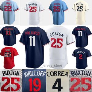 2023 Personalizado S-4XL Byron Buxton Jersey Carlos Correa Luis Arraez José Miranda Jorge Polanco Max Kepler Royce Lewis Jhoan Duran Joe Ryan Joey Gallo Beisebol