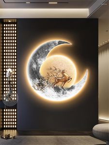 Lampada da parete Modern Luxury Portico LED Pittura decorativa Soggiorno Corridoio El Villa Ristorante Crystal Art Light Fixture