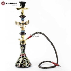 MOONSHADE Set di narghilè arabo Chicha Eagle Model Creative Hawk Glass Shisha Base Narguile Smoking Grass Pipe Kit Accessori per narghilè HKD230809