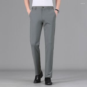Men's Pants 2023 Mens Business High-quality Casual Elegant Cotton Elasticity Soft Loose Solid Thin Slim Fit Male Trousers Suit Slacks