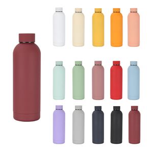 Garrafa de água de aço inoxidável 500ml à prova de vazamentos Garrafa esportiva de metal colorida durável Várias cores disponíveis Caneca de viagem personalizável