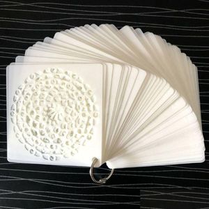 Diğer Masa Aksesuarları Toptan 48pcs/Set Mandala Stalless DIY Boyama Scrapbook Boyama Kabartma Albüm Dekor Desen Damlası Ofis Dhaeb