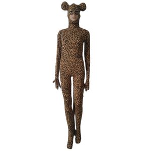 Costume cosplay di Halloween tuta con collant modello leopardo animale Tuta fantasia Zentai Tute cerniera posteriore