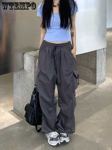 Женские штаны Capris Wtempo Женская широкая нога брюки уличная одежда Y2K Корейское издание Harajuku Leisure Fashion Большие брюки бегуна оптовые Z230809