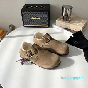 2023-Designer Casual Shoes Cork Full Bag Cuoio capelluto e capelli integrati Scarpe da donna in calda lana