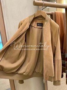 Herrjackor Autumn and Winter Loro Piana Camel Suede Bombers