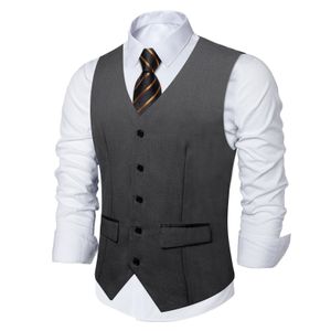 Gilet da uomo Gilet formale grigio scuro per uomo Camicia Accessorio Cravatte a righe moda Set Gilet da uomo classico Matrimonio Business Party Nave libera 230808