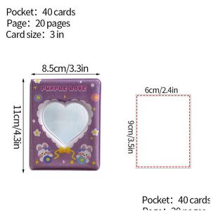 Ablagebedarf Großhandel 64 Taschen Mini P O Album Herz Transparent Ocard Halter Lagerung Sammeln Buch Namenskarte De Drop Lieferung aus DHLGB