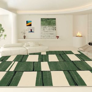 Luce di lusso Soggiorno Decorazione Tappeto verde Grande area Tappeto spesso peluche Soffici tappeti morbidi per camera da letto Home Tappetino antiscivolo HKD230809