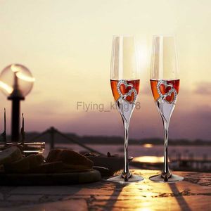 Vinglas 1 stycke Creative Crystal Heart-Shaped Champagne Wine Cup Bubble Packaging Wedding Present vingglasboks HKD230809