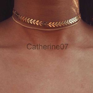 Pendant Necklaces GothicMulti choker Necklace Women Flat Chain Chocker On Neck Jewelry Two Layers Necklaces Collares Fishbone Airplane Necklac J230809