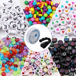 Acrylic Plastic Lucite 800pcs/lot Mixed Letter Beads Alphabet Beads round Acrylic letter Beads For DIY Jewelry Making handicraft Children gifts 230809
