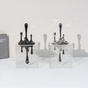 装飾的なオブジェクト抽象的な水滴彫刻工芸豪華なホームデコレーションモダンルームスタディバーテーブルデスク美的アート彫像アクセサリー230809