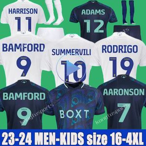 XXXL 4XL 22 23 24 Futbol Forması Bamford Llorente Futbol Formaları 2023 2024 Adams Aaronson Harrison Leeds Unitedes James Rodrigo Erkek Çocuklar Evde Kit Futbol Gömlek