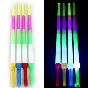 LED SwordsGuns 4 Section Extendable LED Colorful Flashing Glow Sword Kids Toy Flashing Light-Up Stick Concert Party Props Bar Luminous Toys 230809