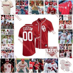 Oklahoma Sooners Baseball Jersey Bryce Madron Jackson Nicklaus Easton Carmichael Dakota Harris Kendall Pettis Braden Carmichael Custom Mens Oklahoma Jerseys