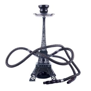 Hookah Bong Set Vidro Metal Torre Eiffel Único Tubo Multi-Tubo Vidro Shisha Beaker Fumar Shisha Cigarro Filtro Arabian Oil Rig Designer