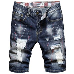 Herren-Jeans, zerrissene kurze Jeans, Kleidung, Bermuda, Baumwoll-Shorts, atmungsaktive Denim-Shorts, männlich, modisch, Größe 28–40, 230808