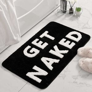 Fashion Get Naked Badematte, Badezimmerteppiche für Badewannenmatte, niedliche Badteppiche für Wohnungsdekoration, getuftete schwarz-weiße Duschmatte HKD230809