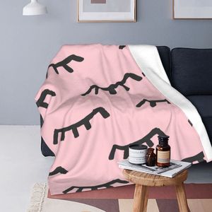 Blankets Eyelash Knitted Blankets Cartoon Beauty Glam Closed Eyes Flannel Throw Blanket Airplane Travel Decoration Soft Warm Bedspread 230809