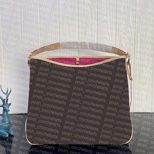 Vintage Hobo Bag Delightful For Women's Handbag Purses Genuine Leather Strap with Coated Canvas