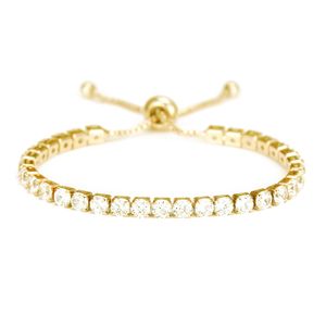 Bracciale Donna Oro/Argento CZ Brillante Designer Bracciali Regolabili Moda Donna 4mm Snake Bone Tennis Bracciale Sportivo Gioielli per Ragazze