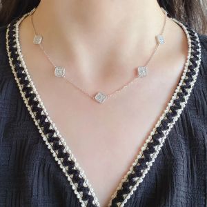Clover Necklaces Designer 10 Flower Diamond Necklace 18K Rose Gold Silver Plated Pendant Women Jewelry designer
