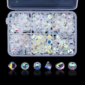 Akrylplast Lucite Super Shiny 6mm Blandad form Glaspärlor Charms Löst distansmycken Pärlor för smycken som gör DIY -hantverkstillbehör 350 st/Box 230809