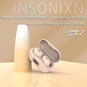 Insonixn sk7 bluetooth tws fone de ouvido sem fio à prova d'água suor único ouvir 20h hifi qualidade de som microfone hd chamada hkd230809