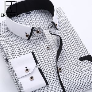 Camicie eleganti da uomo Big Size 4XL Camicia elegante da uomo Arrivo Manica lunga Slim Fit Colletto abbottonato Camicie da lavoro stampate di alta qualità MCL18 230808