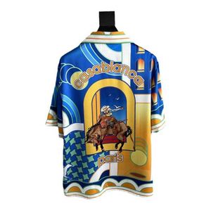 Camicia abbottonata CASABLANCA Camicia con stampa sottile Western Horse Trainer Camicie sportive casual stile sciolto