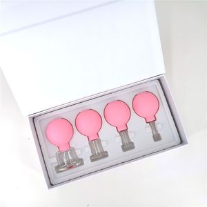 Массагер с массагером 4pcs Mealth Massage Vacuum Cupping Cups Установите резиновую головку стекло антицеллюлит китайская терапия банки 230809