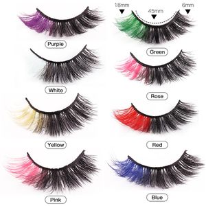 8Pairs/set Colorful False Eyelashes Faux 3D Mink Colored Curl Fluffy Eyelashes Volumes Natural Thick Fluffy Lashes Extension E422