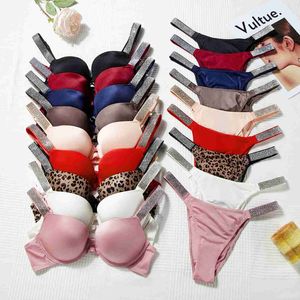 bra swimwears Set Letter Sexy Women Breathable Rhinestones Underwear Bra luxury designer Solid Brief Panty 2 Pieces Sets Lady Lingerie bras Gather girl