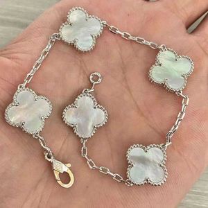 Luxury DesignerClover bracelet High grade new sterling silver 925 Four-leaf clover five flower bracelet non fading bracelet girlfriend gift