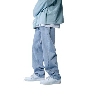 Y2K proste dżinsy mężczyźni luźne jeansowe joggery neutralne streetwearne stałe solidne dżinsy na nogi mężczyzna Pole Kobiety workowate spodnie