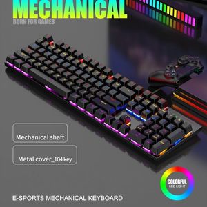 104 Keys Wired Gaming Mechanical Keyboard esports Fullständig icke -påverkan Game Computer Keyboard Mix Backlite LED USB för Gamer