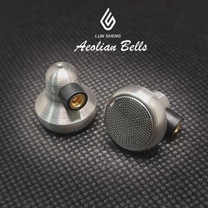 Lun Sheng Aeolian Bells Metal Flat Head Earbuds 13.6mm Circular Composite Dynamic Driver hifi In Earphone Detachable MMCX HKD230809