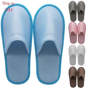 Slippers 1Pair Simple Home Slipper Men Women Travel Spa Portable Folding Disposable House Guest Indoor Big size 230808