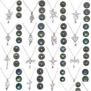 Pendant Necklaces Glow In The Dark Star Tree Of Life Dragon Love Owl Key Pegasus Open Cage Lockets Chain For Women Fashion Jewelry Dro Dhvtn