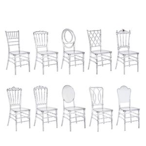 Crystal Wedding Acrylic Chair Outdoor Events Hotel Banquet Decoration PC -stolar