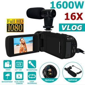 Camcorders HD 1080p Цифровая видеокамера видеокамера с микрофоном Pography 16 миллионов пикселей Профессиональный блог портативный подарок DV