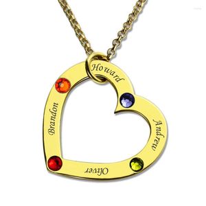 Anhänger Halsketten Personalisierte Schmuck Gold Farbe Halskette Liebe Herz Familie Kette Frauen Colar feminino Geschenk für Mutter