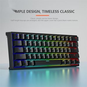 k620 wired mechanical keyboard 61 keys rgb lights green axis esports gaming office personality key computer accessories