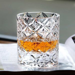 Luxury K9 Optical Crystal Whisky Glass Cut to Clear Edo Kiriko Colorful Whisky Glass Cup Handmased Glass Tumbler 7oz 1pc HKD230809