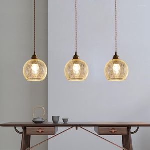 Pendant Lamps Nordic LED Glass Lights Industrial Retro Dining Bar Hanging Lamp Home Decore Living Room Bedroom Kitchen Light Fixtures