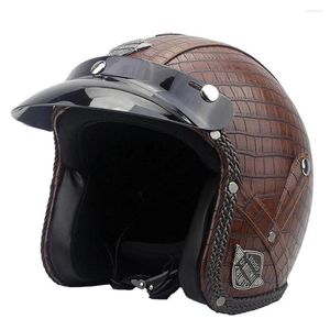 Caschi da moto Casco in pelle Personalizzato Lady Gentlement Vintage Retro MOTOBIKE Helm Moto Bike Motocross for Men Women