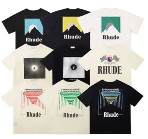 Rh Herren-Hemden mit Stickerei, Sommeroberteil, Poloshirt mit Buchstaben, T-Shirts, Kleidung, Baumwolle mit Ärmeln