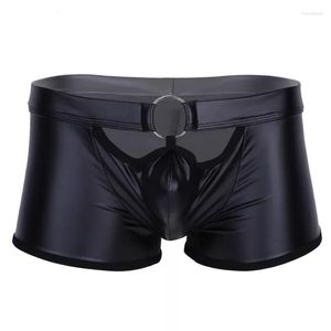 Underpants Sexy Lingerie Men's Matte Patent Leather Shorts Soft Underwear